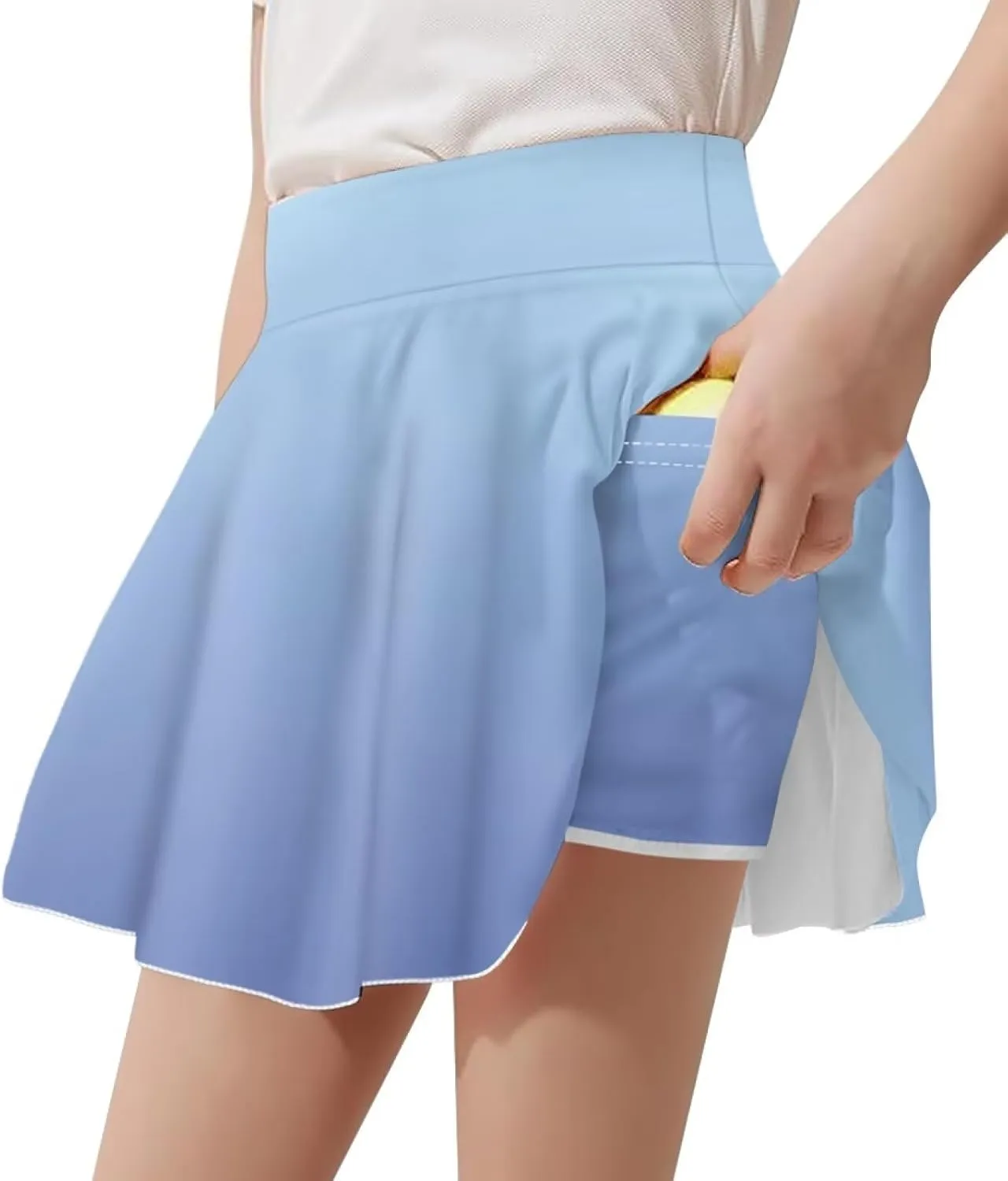 Girls Athletic Tennis Skirts with Shorts High Waisted Golf Skorts with Pockets Novel Printed Casual Daily Wear