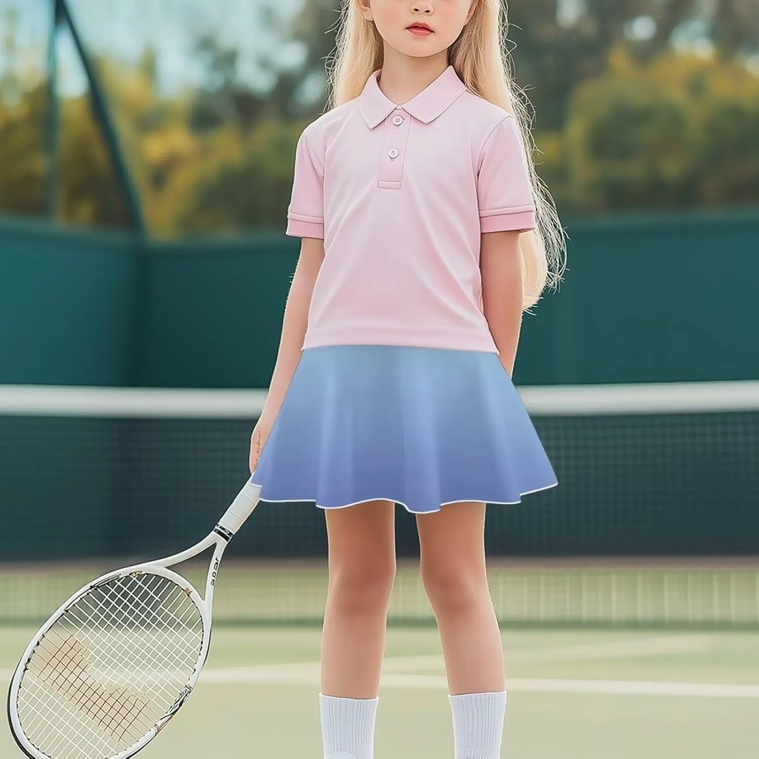 Girls Athletic Tennis Skirts with Shorts High Waisted Golf Skorts with Pockets Novel Printed Casual Daily Wear