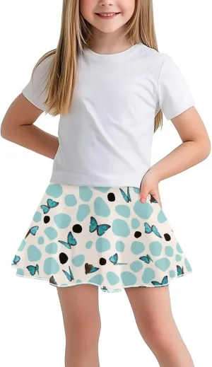 Girls Athletic Tennis Skirts with Shorts High Waisted Golf Skorts with Pockets Novel Printed Casual Daily Wear