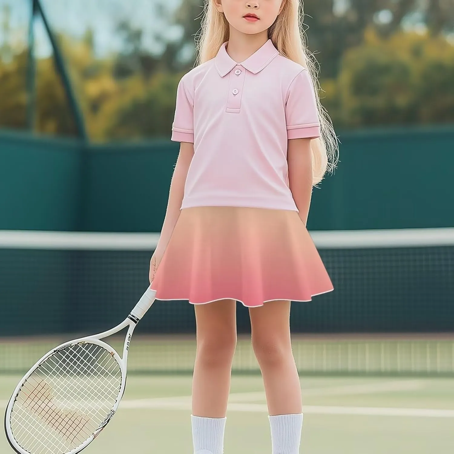 Girls Athletic Tennis Skirts with Shorts High Waisted Golf Skorts with Pockets Novel Printed Casual Daily Wear