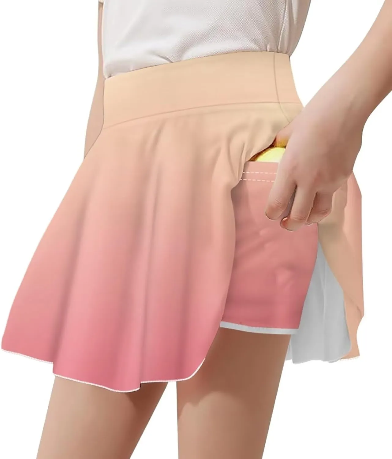 Girls Athletic Tennis Skirts with Shorts High Waisted Golf Skorts with Pockets Novel Printed Casual Daily Wear