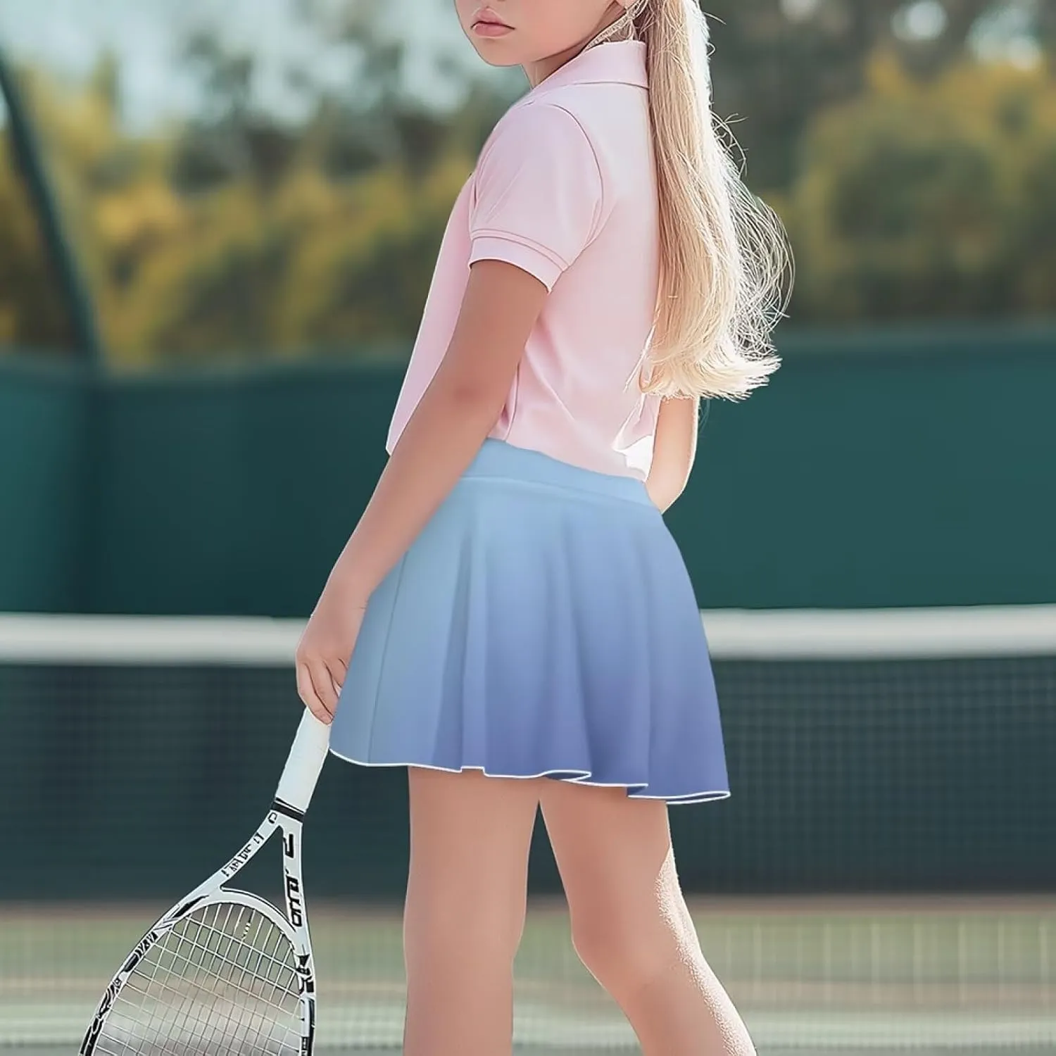 Girls Athletic Tennis Skirts with Shorts High Waisted Golf Skorts with Pockets Novel Printed Casual Daily Wear