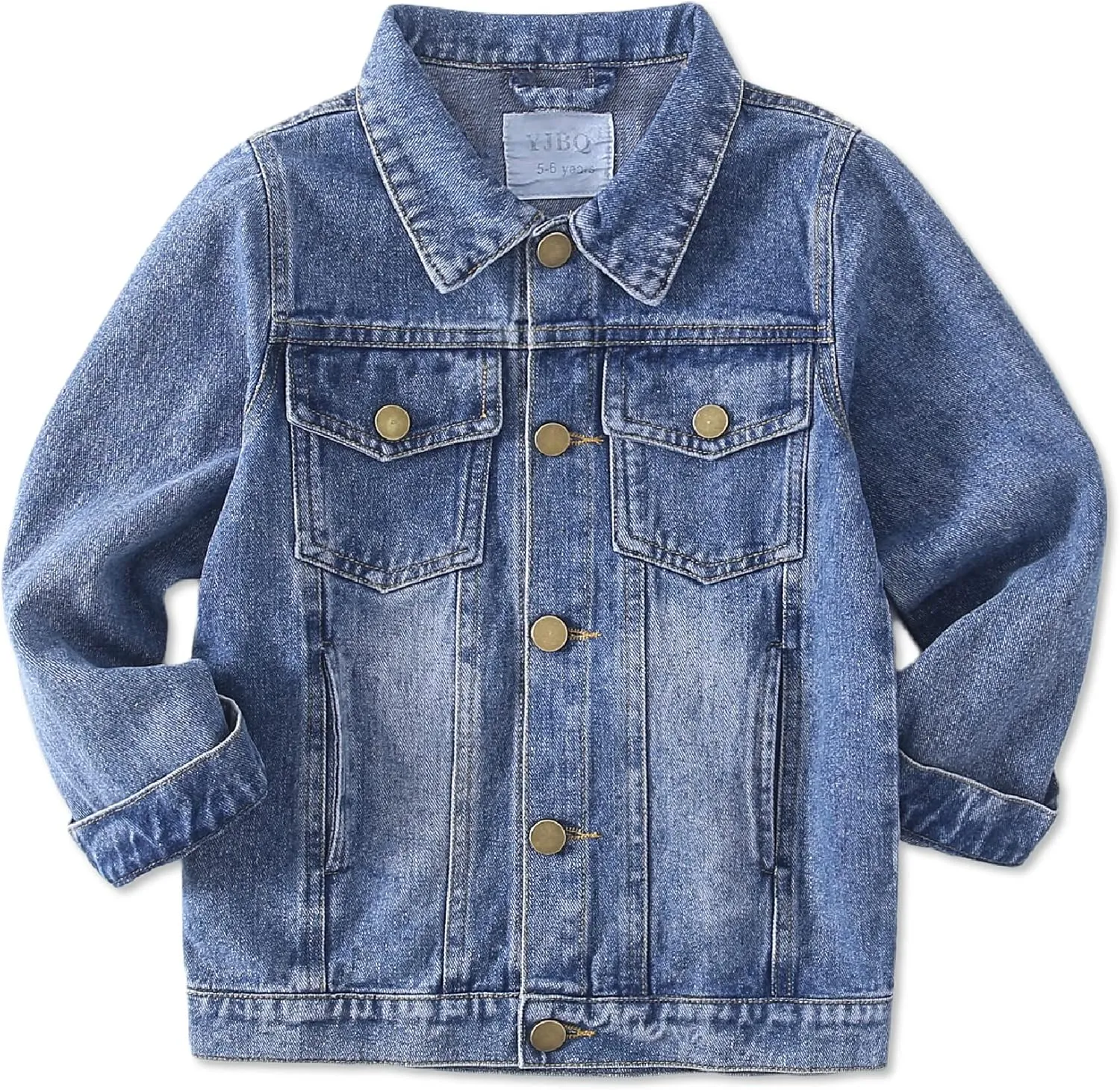 Girls Denim Jacket Classic Jean Coat for Kids & Teens, Casual Outerwear for Spring Fall Lightweight Sizes 5-14 Years