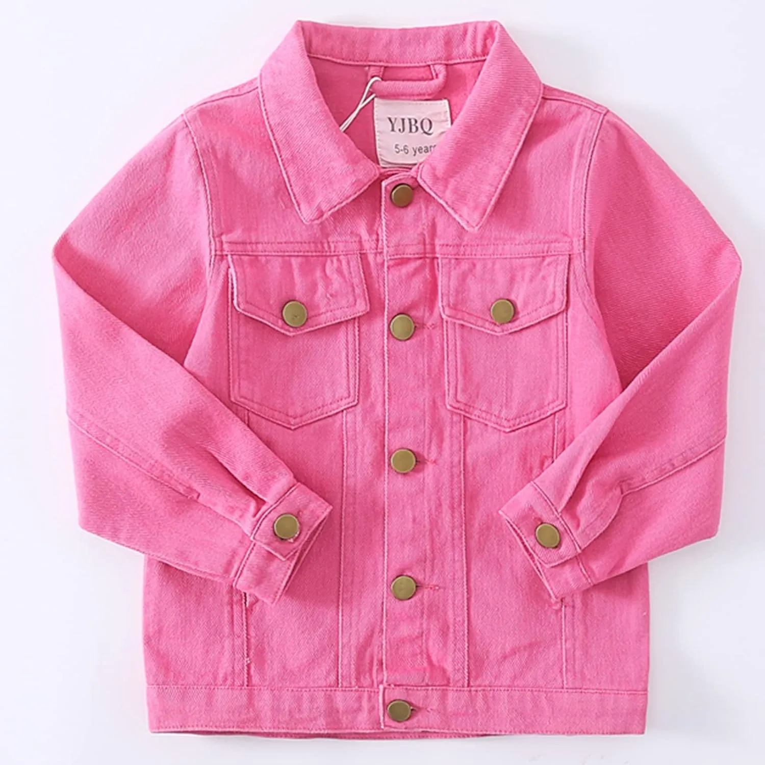 Girls Denim Jacket Classic Jean Coat for Kids & Teens, Casual Outerwear for Spring Fall Lightweight Sizes 5-14 Years