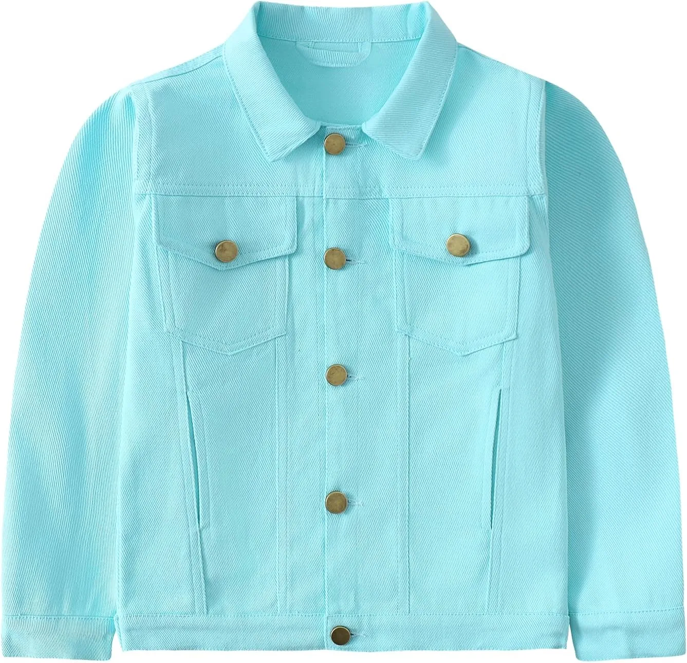 Girls Denim Jacket Classic Jean Coat for Kids & Teens, Casual Outerwear for Spring Fall Lightweight Sizes 5-14 Years