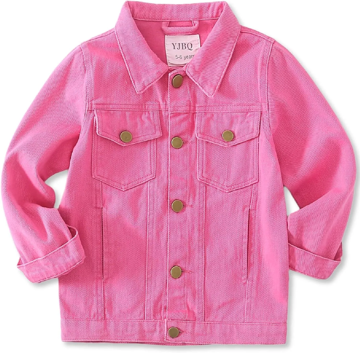 Girls Denim Jacket Classic Jean Coat for Kids & Teens, Casual Outerwear for Spring Fall Lightweight Sizes 5-14 Years