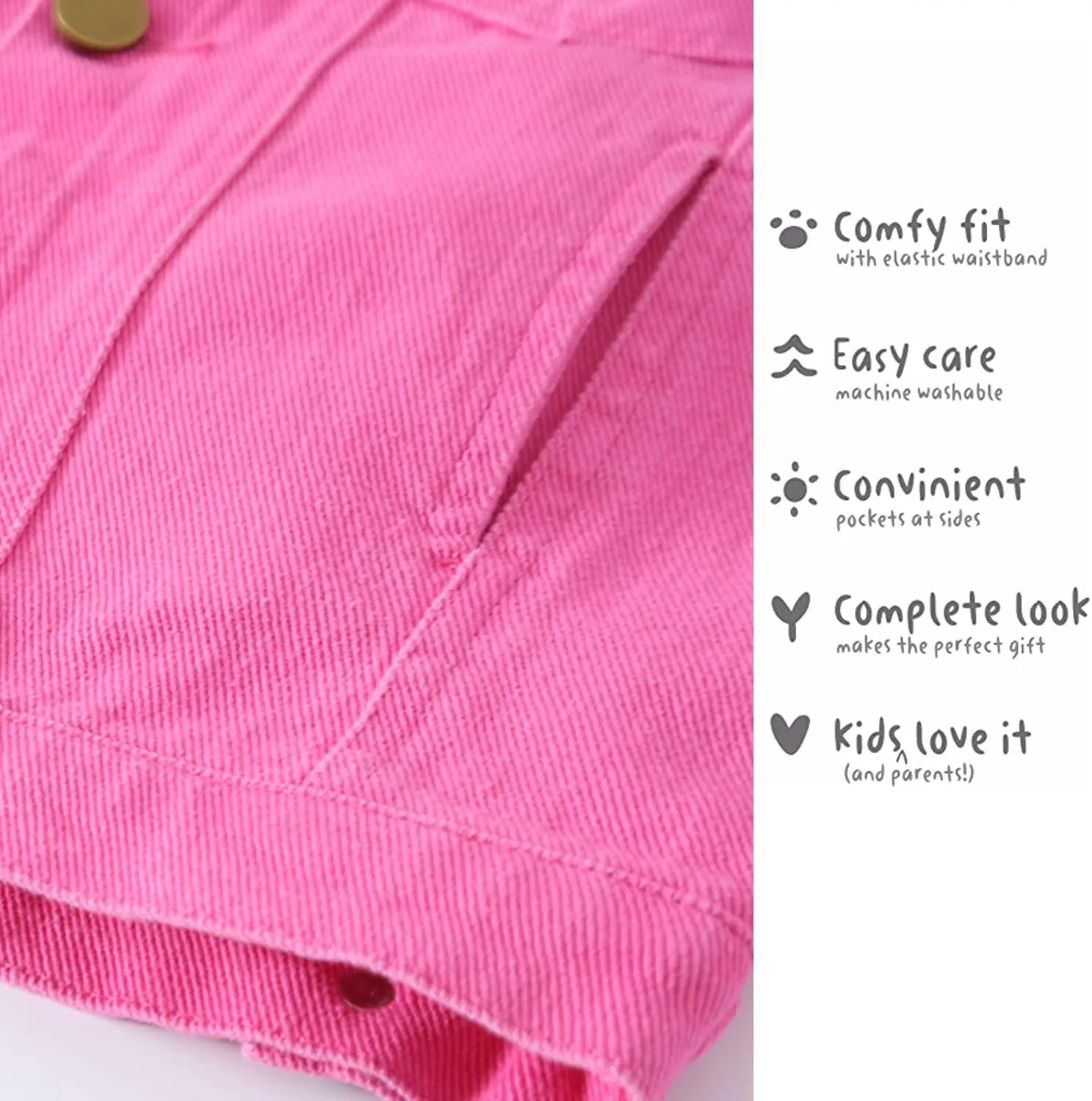 Girls Denim Jacket Classic Jean Coat for Kids & Teens, Casual Outerwear for Spring Fall Lightweight Sizes 5-14 Years
