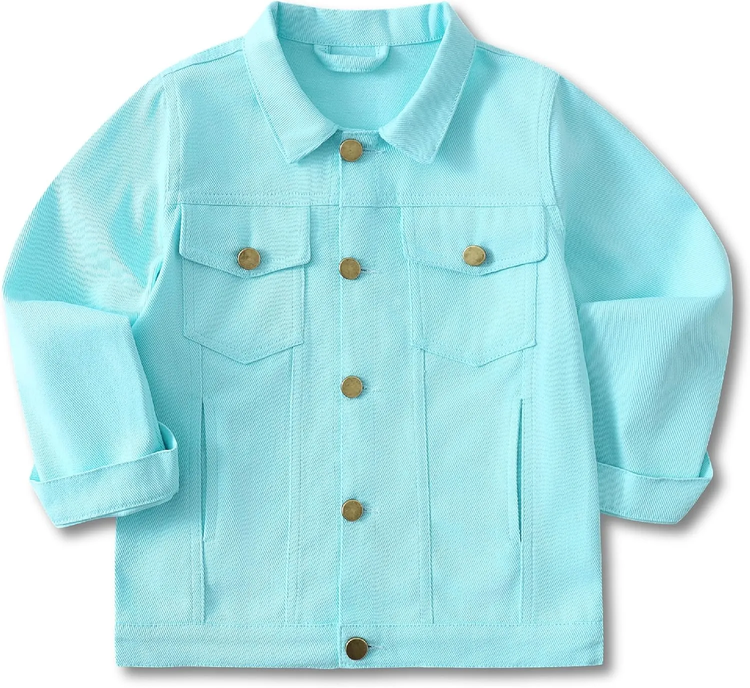 Girls Denim Jacket Classic Jean Coat for Kids & Teens, Casual Outerwear for Spring Fall Lightweight Sizes 5-14 Years
