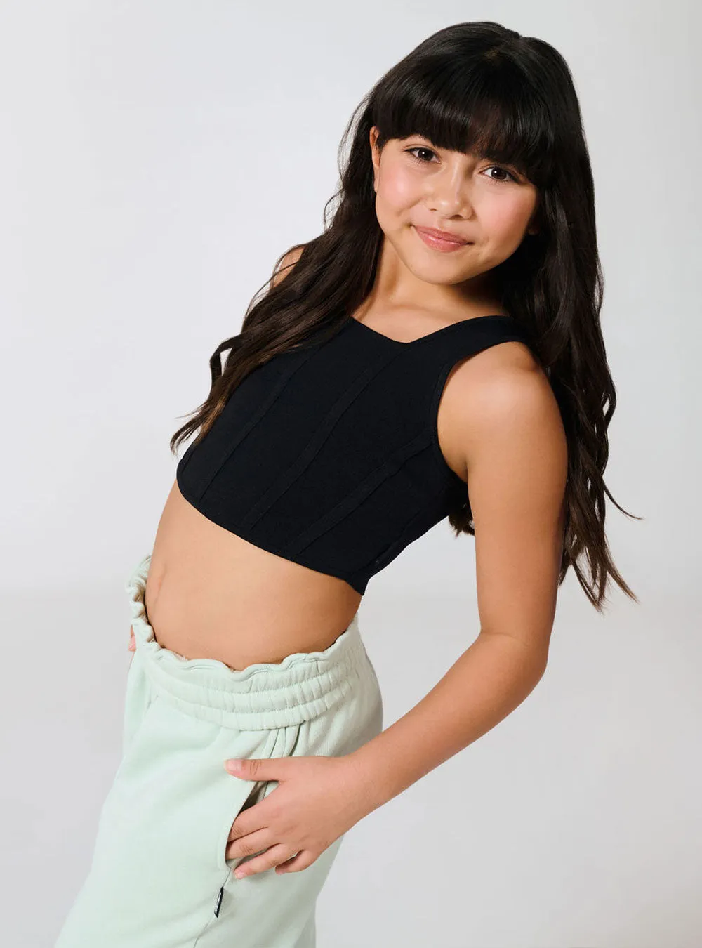 Girls Miss Independent Corset Black