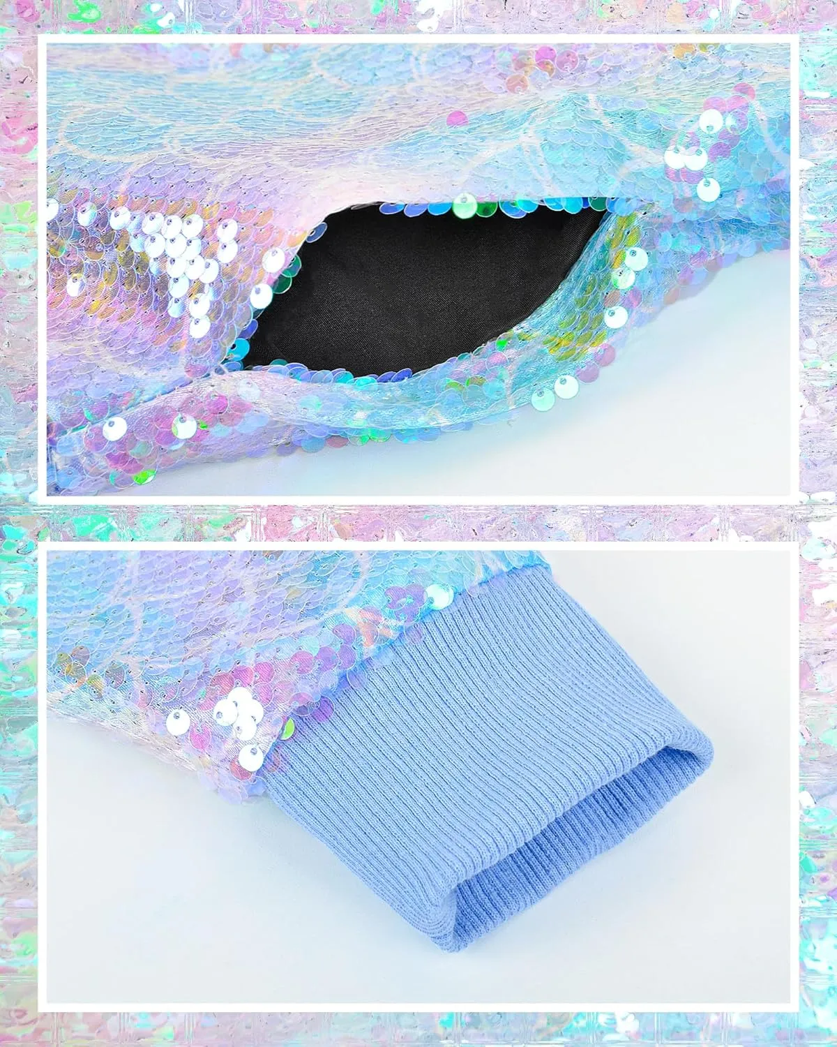 Girls Sequin Bomber Jacket Zip Up Coats Glitter Outerwear Jackets For Girl Kids Birthday Concert Varsity Jacket 4-9Y