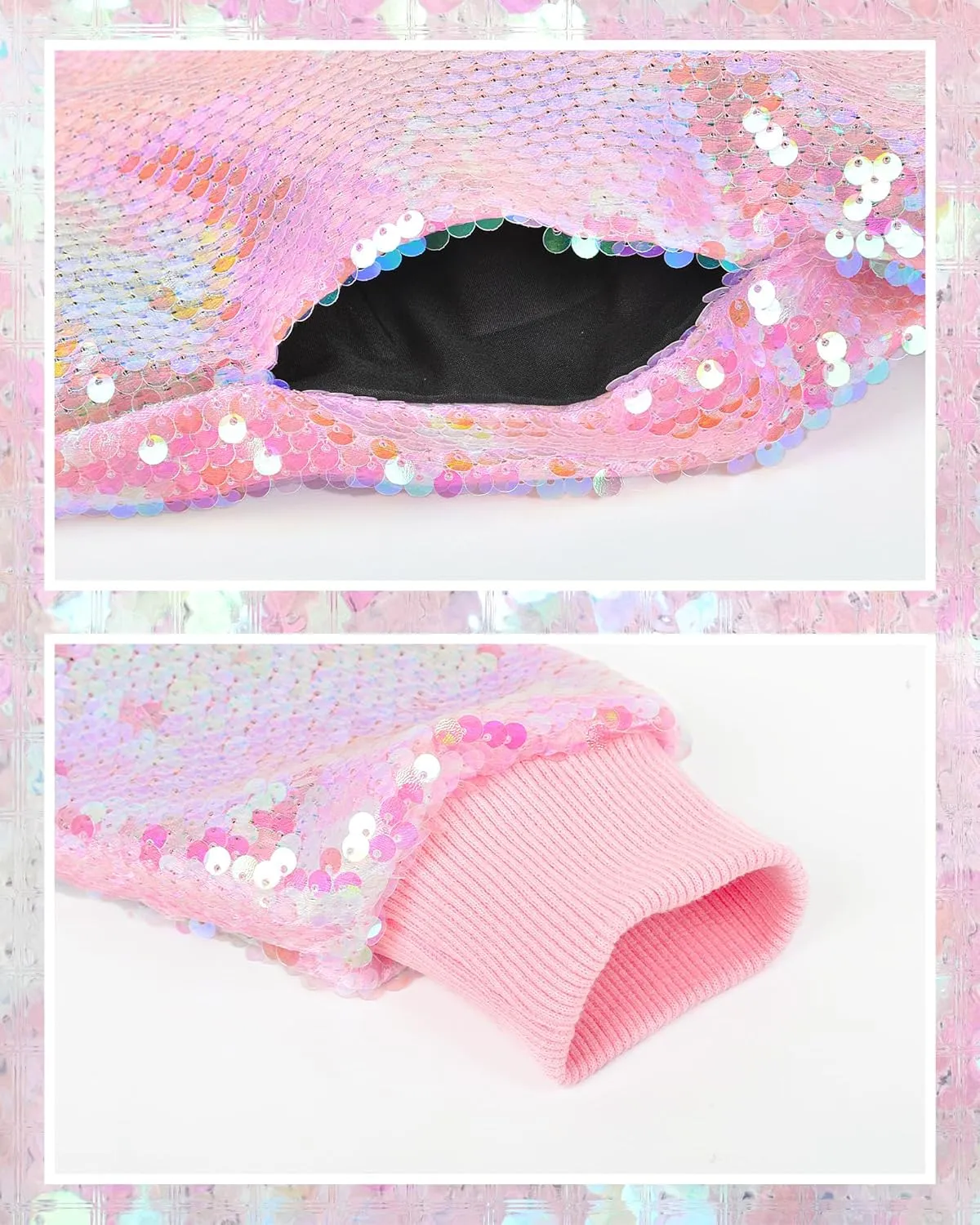 Girls Sequin Bomber Jacket Zip Up Coats Glitter Outerwear Jackets For Girl Kids Birthday Concert Varsity Jacket 4-9Y