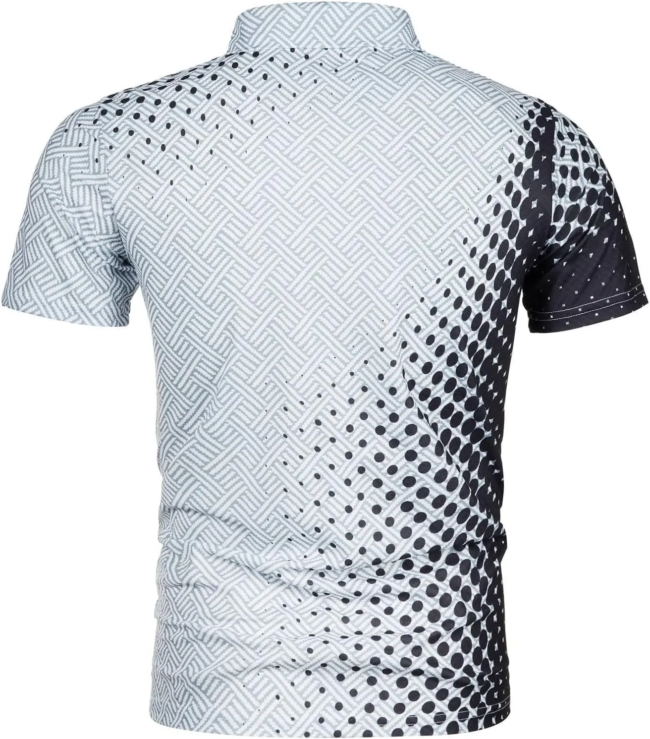 Golf Shirts for Men Fashion Print Short Sleeve Button Polo Shirt Casual Slim Fit Muscle Lightweight Outdoor T Shirts