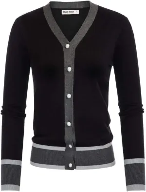 GRACE KARIN Womens Contrast Color Block Cardigan Sweaters Lightweight Long Sleeve Cropped Cardigan V-Neck Striped Shrugs