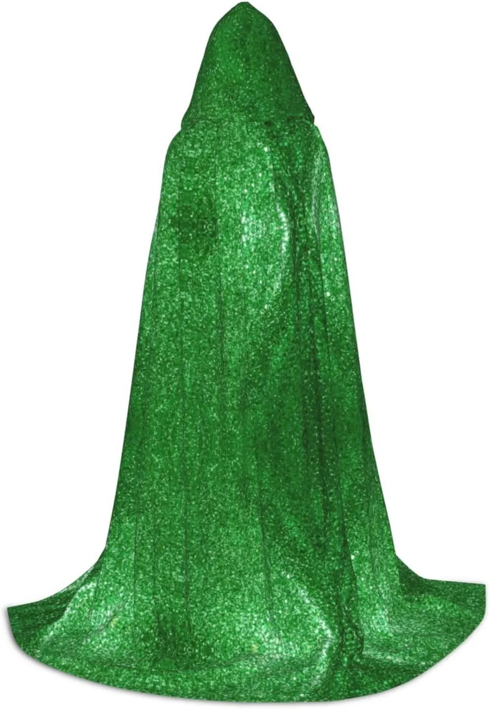 Green Sequin Sparkle Hooded Cloak Coat Winter Warm Long Cloak Cosplay Costumes Outerwear Carnivals Hoodies Capes