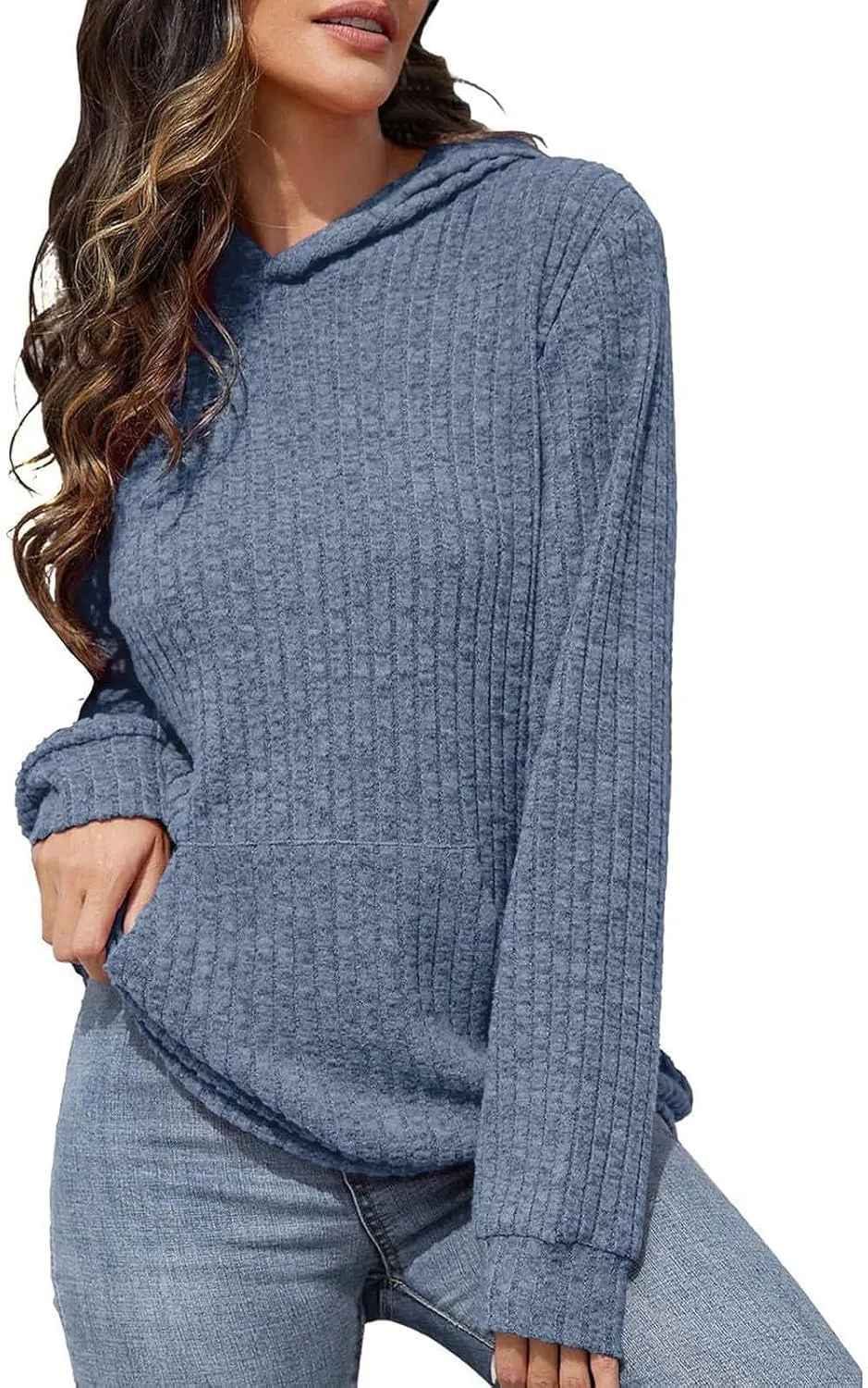 Gumipy Oversized Hoodies Sweatshirt for Women Knit Long Sleeve Shirts Tops Trendy Tunic Sweater Sweatshirt Comfrt Hoodie