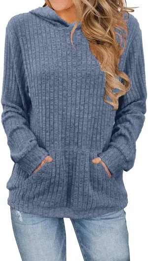Gumipy Oversized Hoodies Sweatshirt for Women Knit Long Sleeve Shirts Tops Trendy Tunic Sweater Sweatshirt Comfrt Hoodie