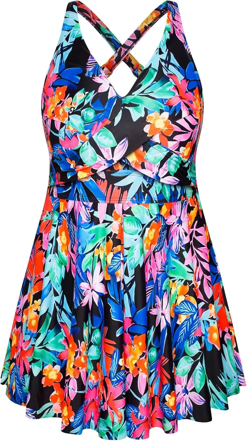 Hanna Nikole Women Plus Size Swimsuit Tops Twist V Neck Only Modest Tankini Swimsuit Tops Bathing Suits No Bottom