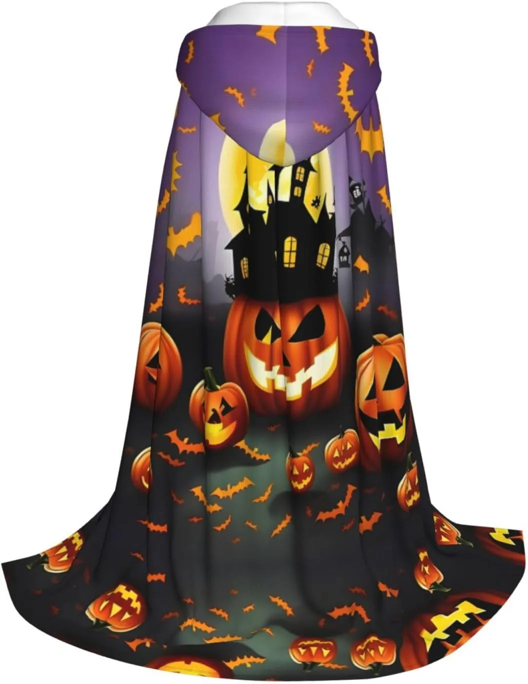 Happy-Halloween-Day Hooded Cloak Coat Winter Warm Long Cloak Cosplay Costumes Outerwear Carnivals Hoodies Capes