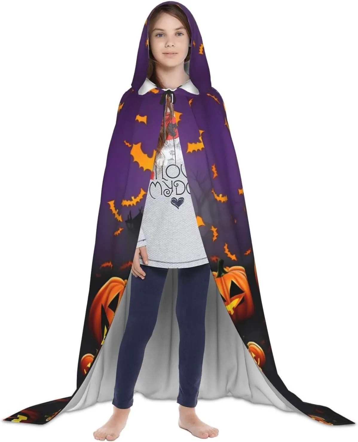 Happy-Halloween-Day Hooded Cloak Coat Winter Warm Long Cloak Cosplay Costumes Outerwear Carnivals Hoodies Capes