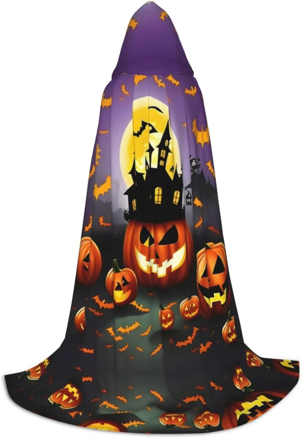 Happy-Halloween-Day Hooded Cloak Coat Winter Warm Long Cloak Cosplay Costumes Outerwear Carnivals Hoodies Capes