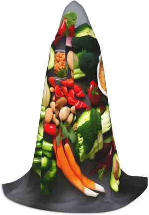 Healthy Food Hooded Cloak Coat Winter Warm Long Cloak Cosplay Costumes Outerwear Carnivals Hoodies Capes