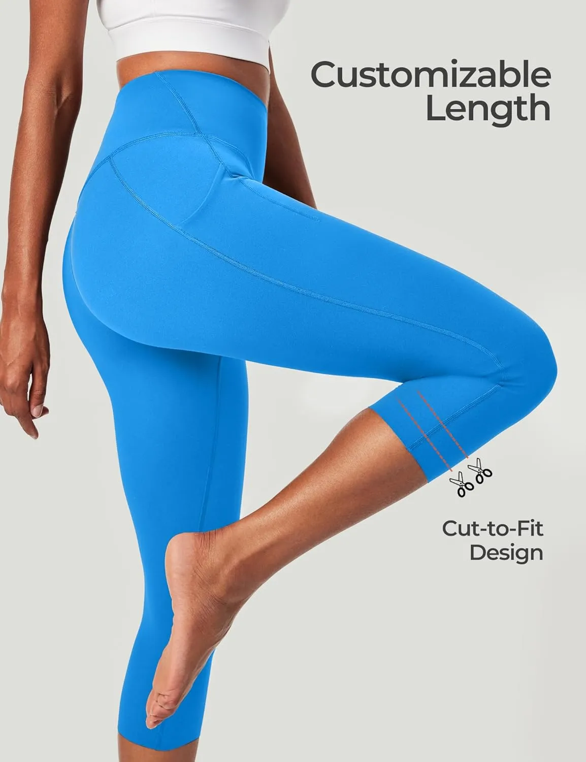 Heathyoga Buttery Soft Capri Leggings with Pockets for Women Tummy Control Capri Pants High Waisted Yoga Pants Women