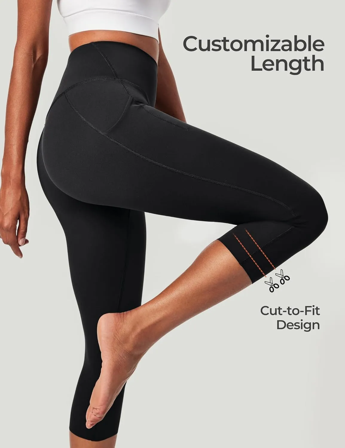 Heathyoga Buttery Soft Capri Leggings with Pockets for Women Tummy Control Capri Pants High Waisted Yoga Pants Women
