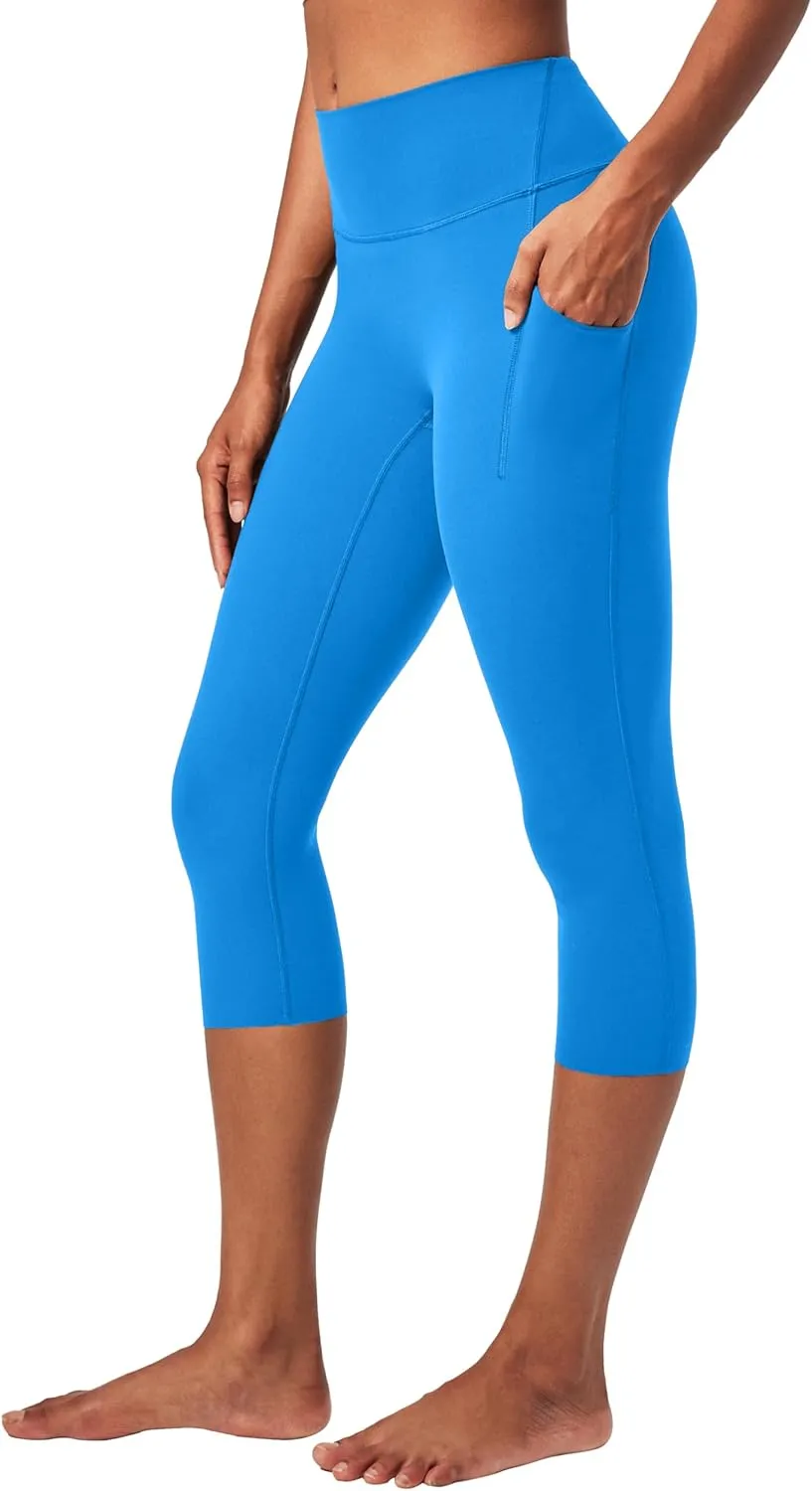 Heathyoga Buttery Soft Capri Leggings with Pockets for Women Tummy Control Capri Pants High Waisted Yoga Pants Women