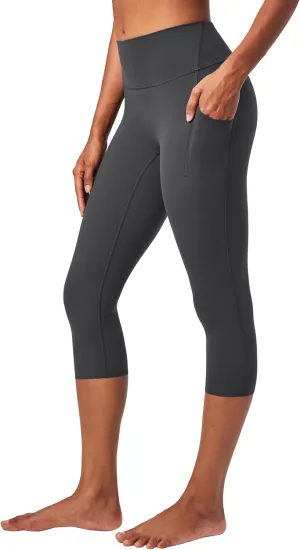 Heathyoga Buttery Soft Capri Leggings with Pockets for Women Tummy Control Capri Pants High Waisted Yoga Pants Women
