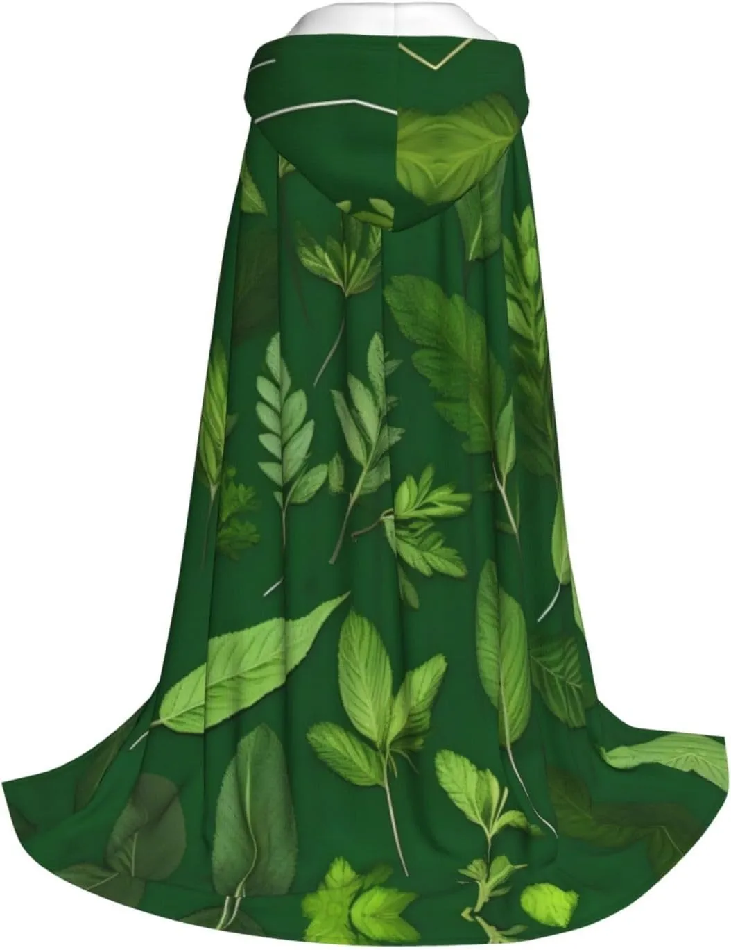 Herb Plant Leaves Hooded Cloak Coat Winter Warm Long Cloak Cosplay Costumes Outerwear Carnivals Hoodies Capes