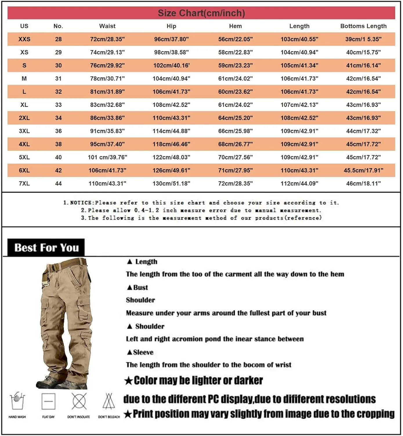 Hiking Drawstring Pants with Multi Pockets Wear Trousers Work Pants 6 Full Men's Cargo Cargo Pocket Outdoor Apparel
