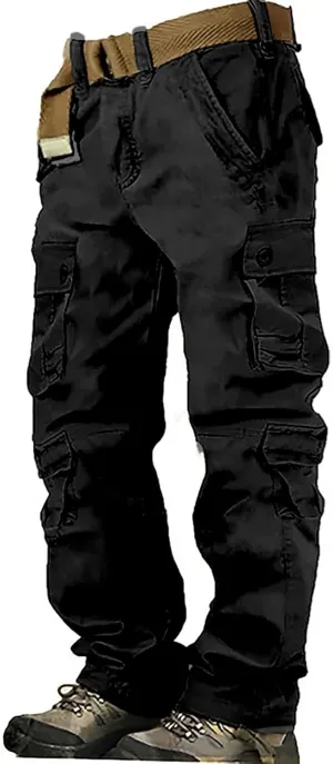 Hiking Drawstring Pants with Multi Pockets Wear Trousers Work Pants 6 Full Men's Cargo Cargo Pocket Outdoor Apparel