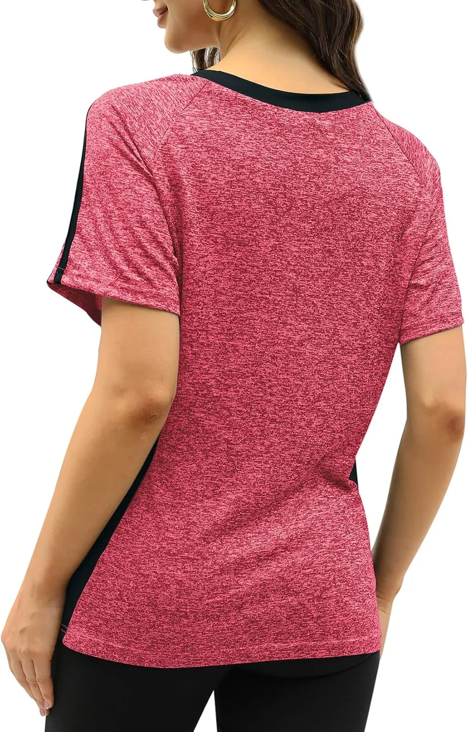 HOCOSIT Women's Workout Shirts Fast Dry Active Wear Yoga Top Sweat Wcking Clothes