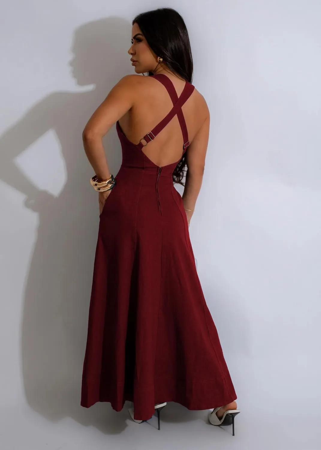 HTD Denim Dress for Women Sexy Strap Flowy Maxi Jean Dress Sleveeless Casual Long Dresses