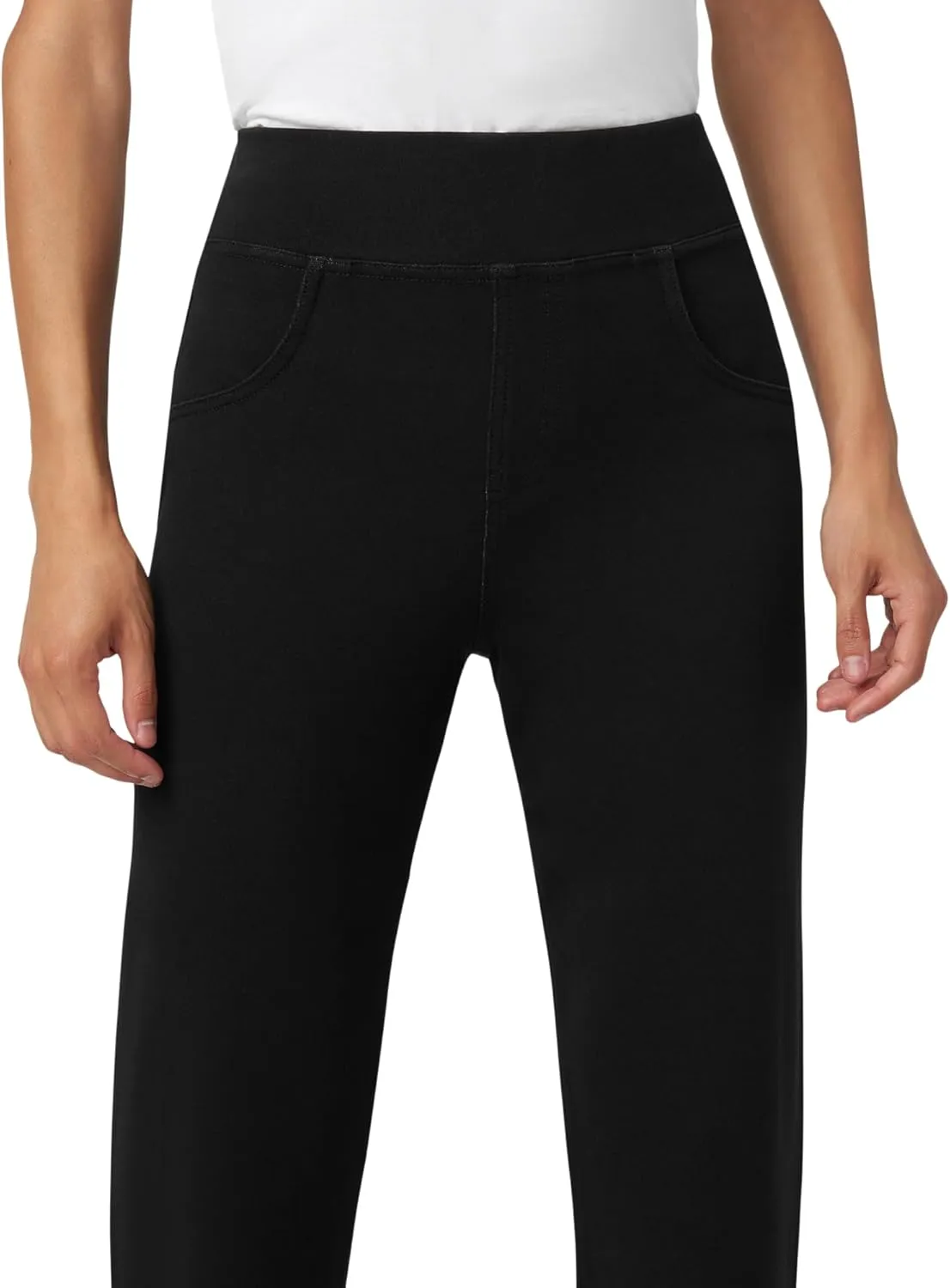 HUE Women's Super Soft Stretch High Rise Denim Leggings, No Side Seams