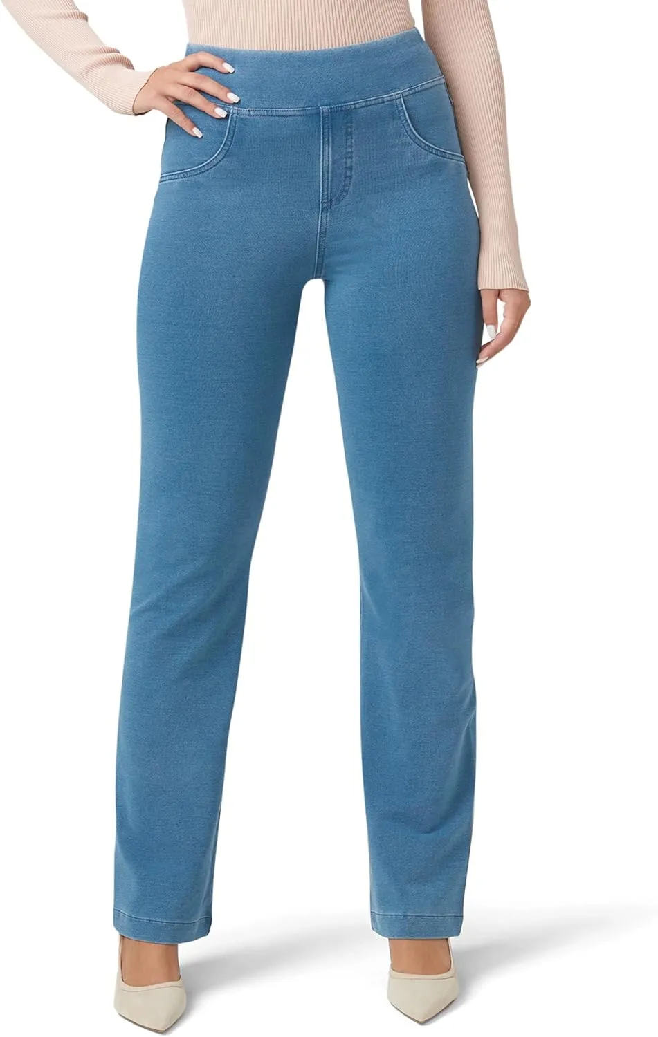 HUE Women's Super Soft Stretch High Rise Denim Leggings, No Side Seams