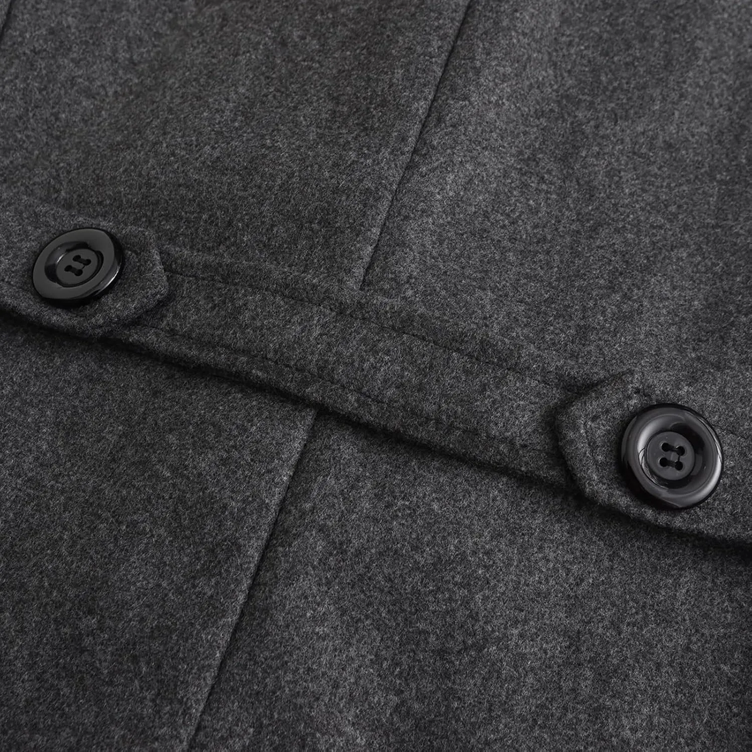 Hulpvktsgiq Men's Pea Coat Notched Collar Double Breasted Overcoat Warm Winter Trench Coat Cardigan Heavyweight Outerwear