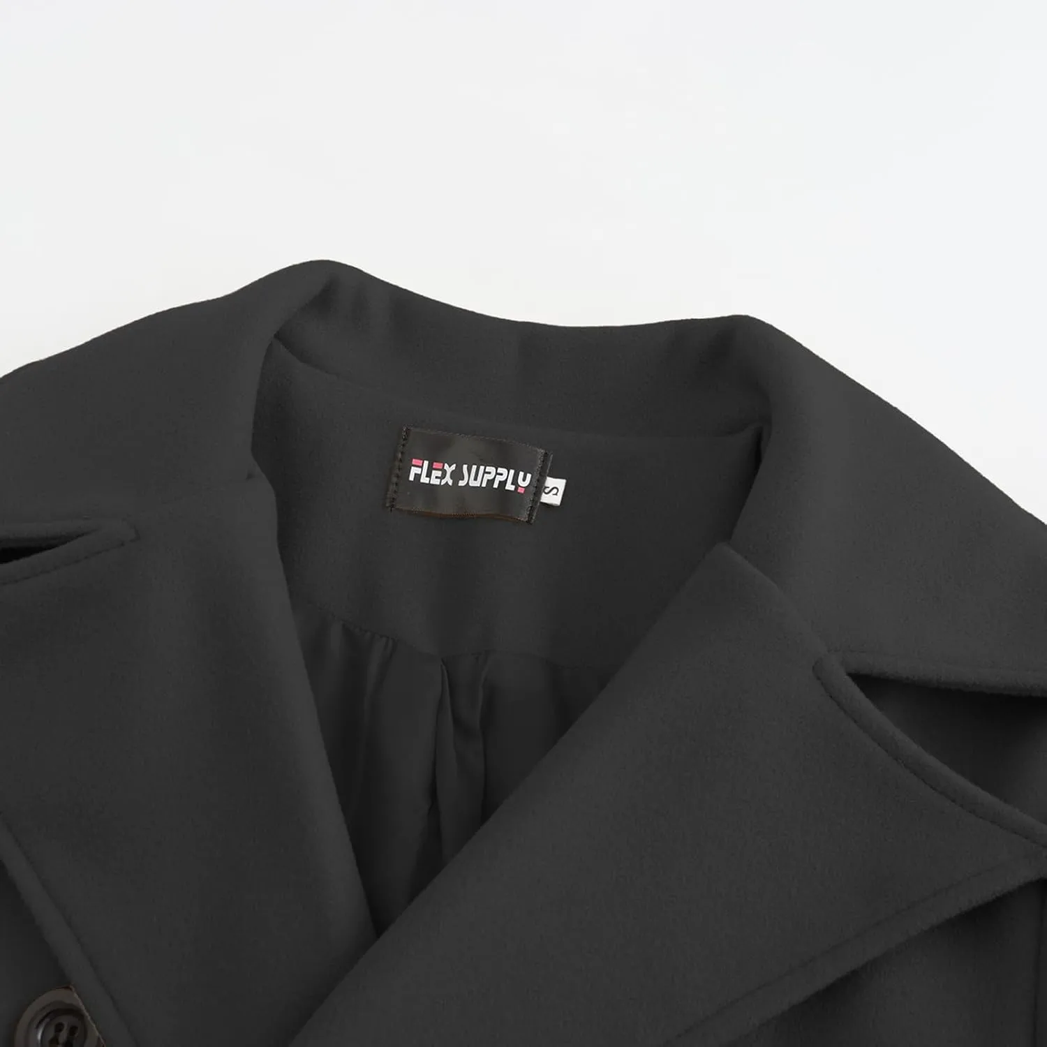 Hulpvktsgiq Men's Pea Coat Notched Collar Double Breasted Overcoat Warm Winter Trench Coat Cardigan Heavyweight Outerwear
