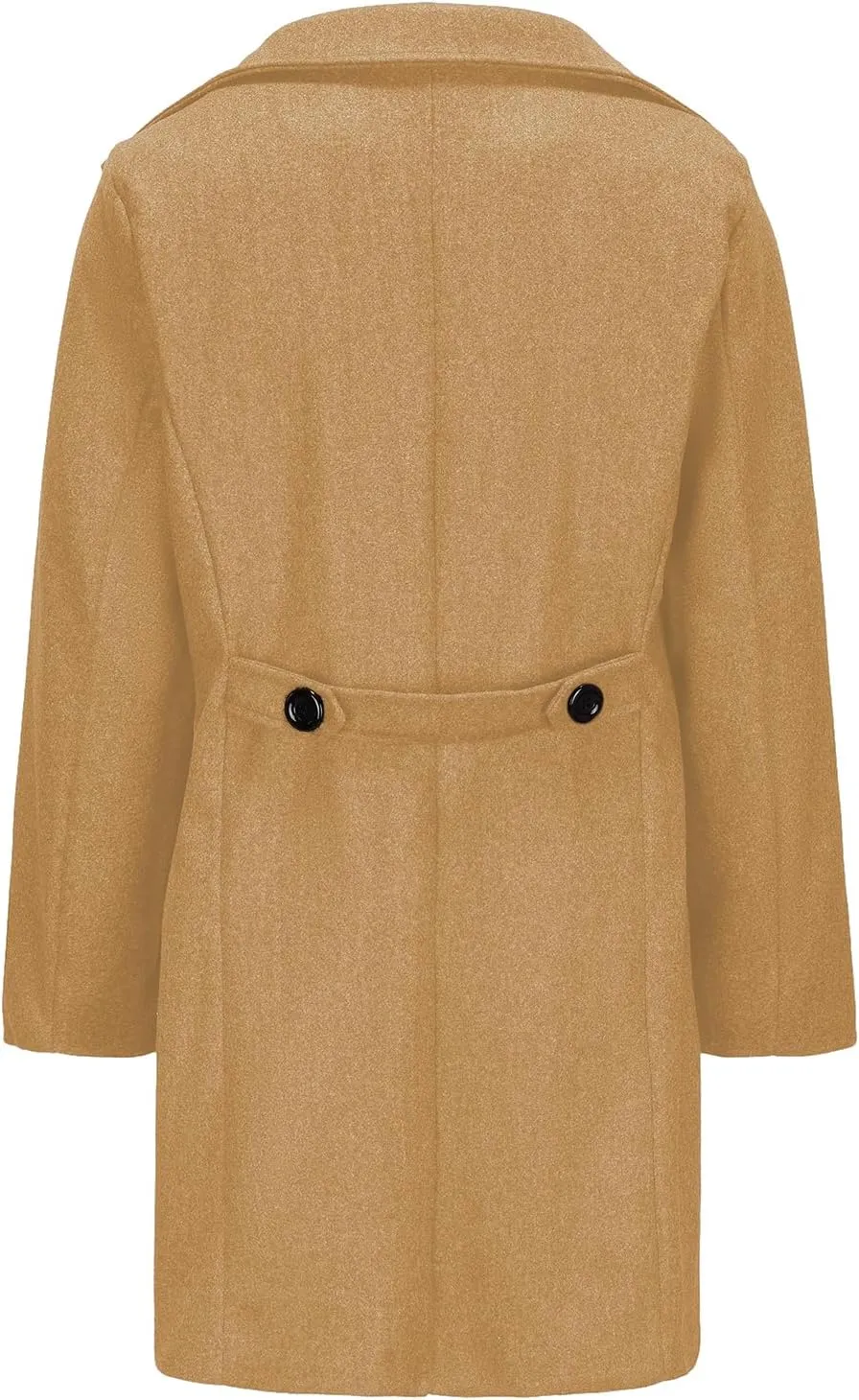 Hulpvktsgiq Men's Pea Coat Notched Collar Double Breasted Overcoat Warm Winter Trench Coat Cardigan Heavyweight Outerwear