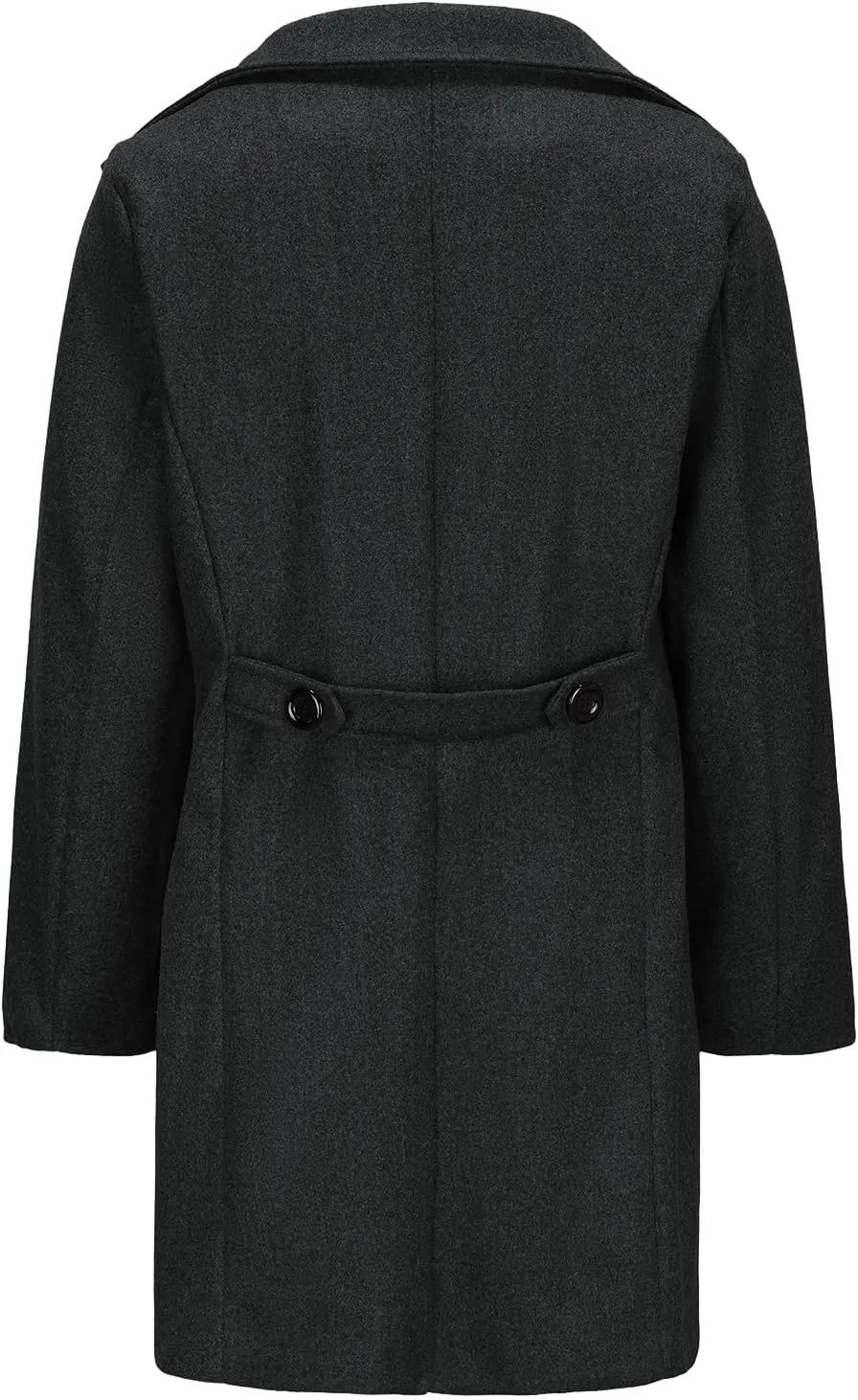 Hulpvktsgiq Men's Pea Coat Notched Collar Double Breasted Overcoat Warm Winter Trench Coat Cardigan Heavyweight Outerwear