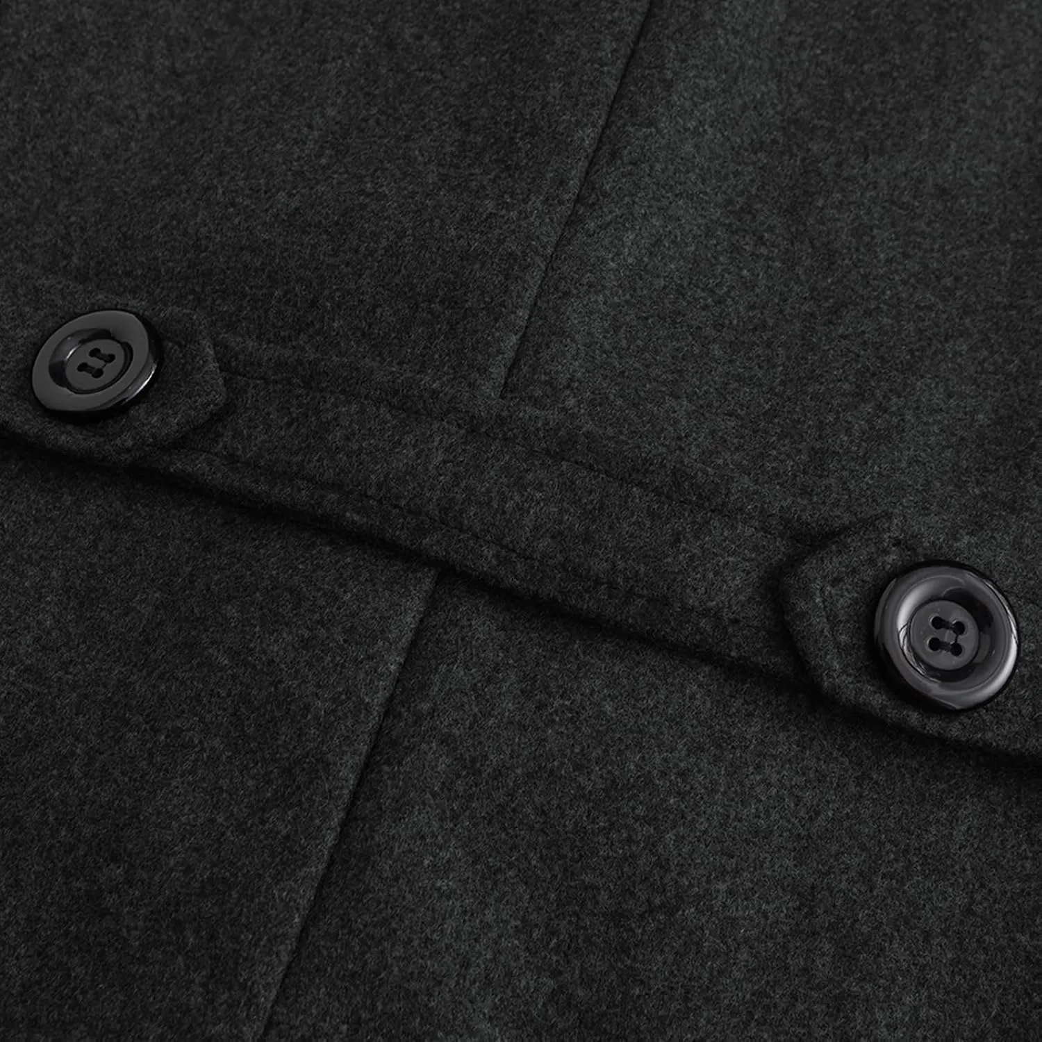 Hulpvktsgiq Men's Pea Coat Notched Collar Double Breasted Overcoat Warm Winter Trench Coat Cardigan Heavyweight Outerwear