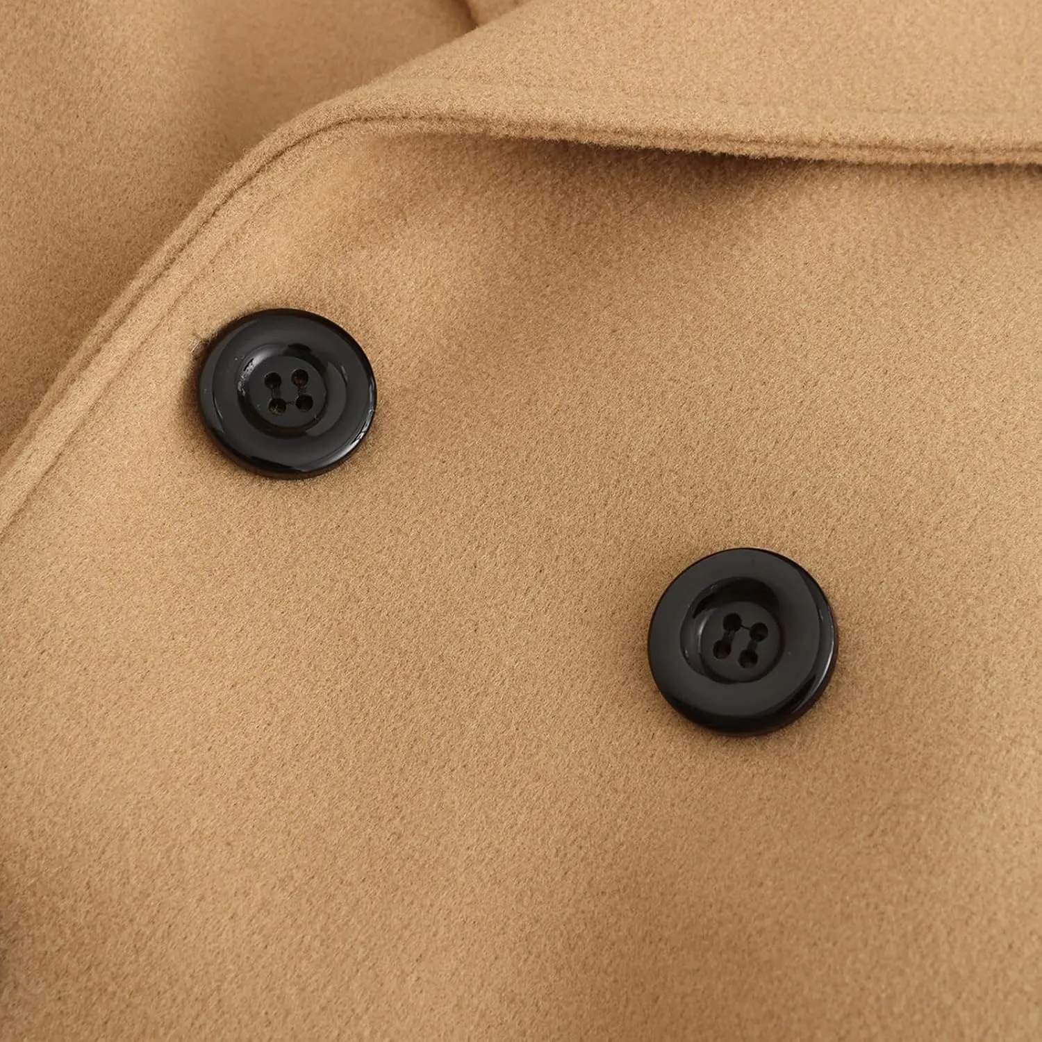 Hulpvktsgiq Men's Pea Coat Notched Collar Double Breasted Overcoat Warm Winter Trench Coat Cardigan Heavyweight Outerwear