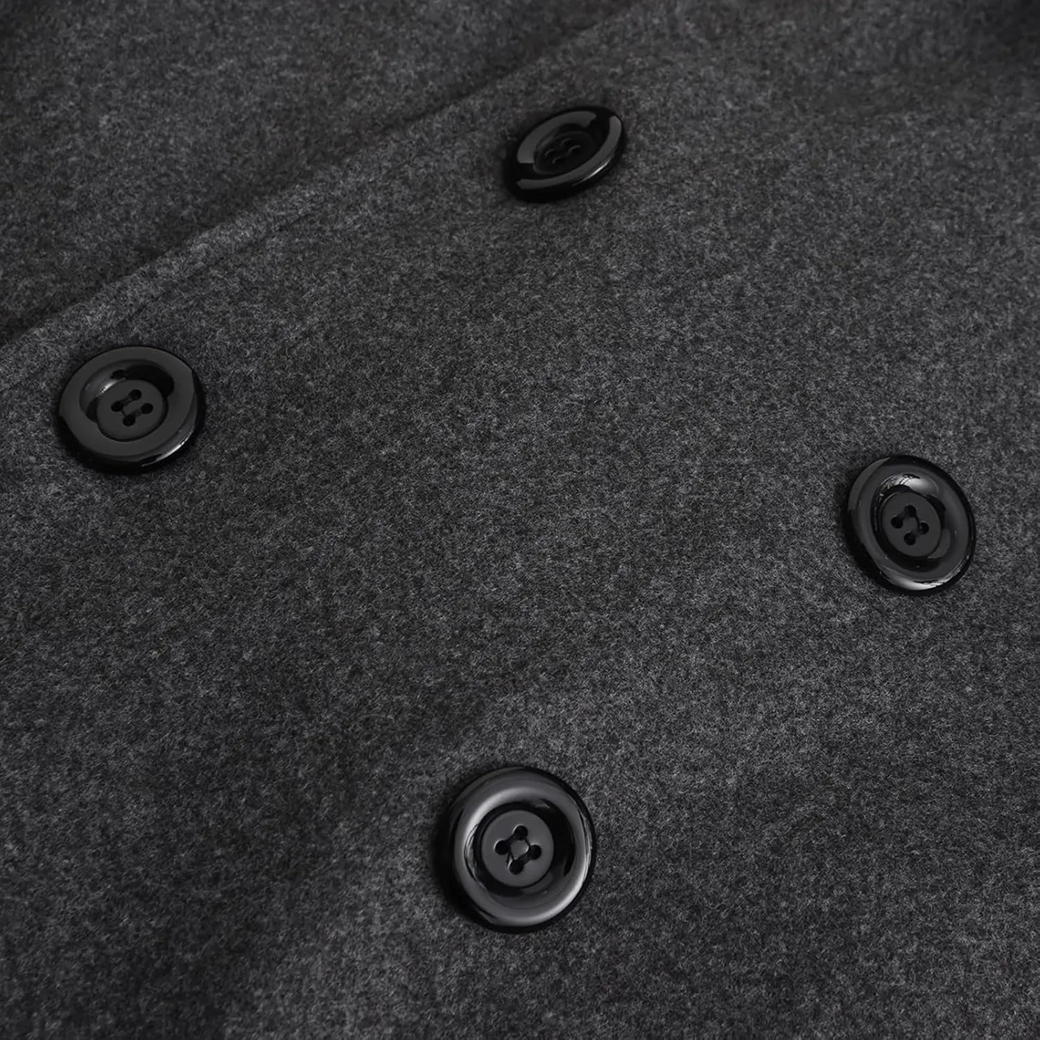 Hulpvktsgiq Men's Pea Coat Notched Collar Double Breasted Overcoat Warm Winter Trench Coat Cardigan Heavyweight Outerwear