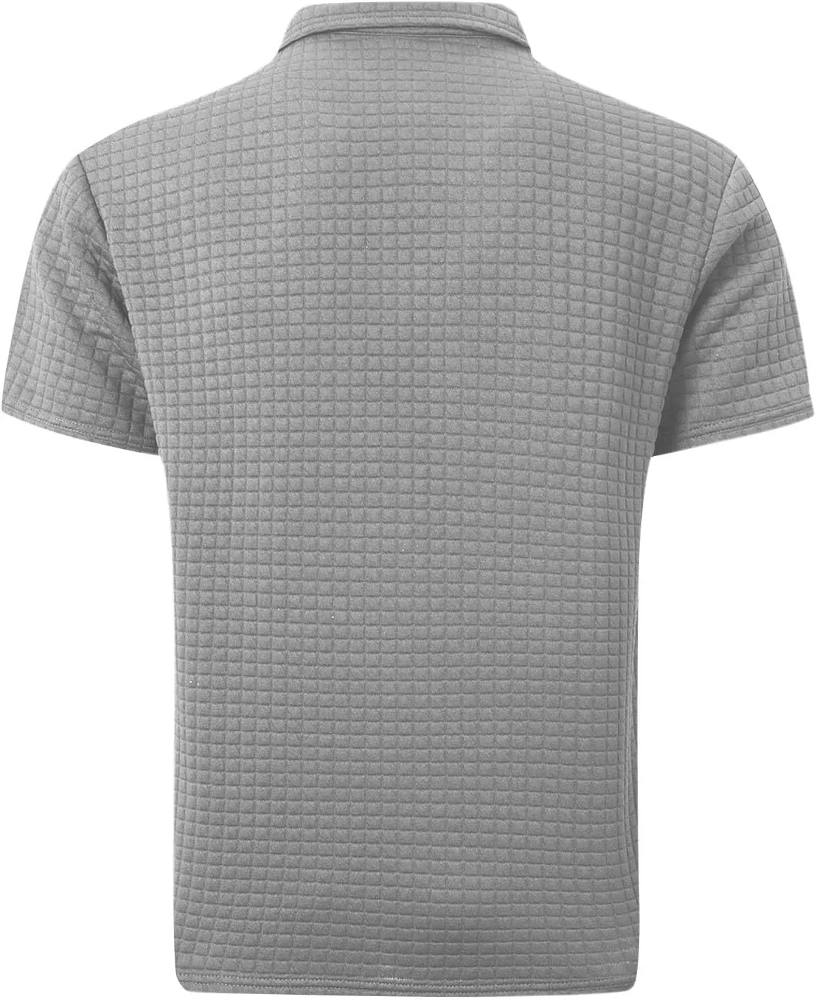 HXHYQKP Men's Short Sleeve Knit Polo Shirts Waffle Texture Knit Shirt Vintage Classic Business Button Polo Shirts