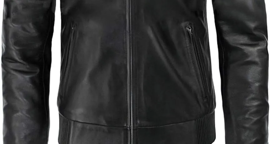 Hybrid Black Strips Red Designer Real Leather Jacket for Men