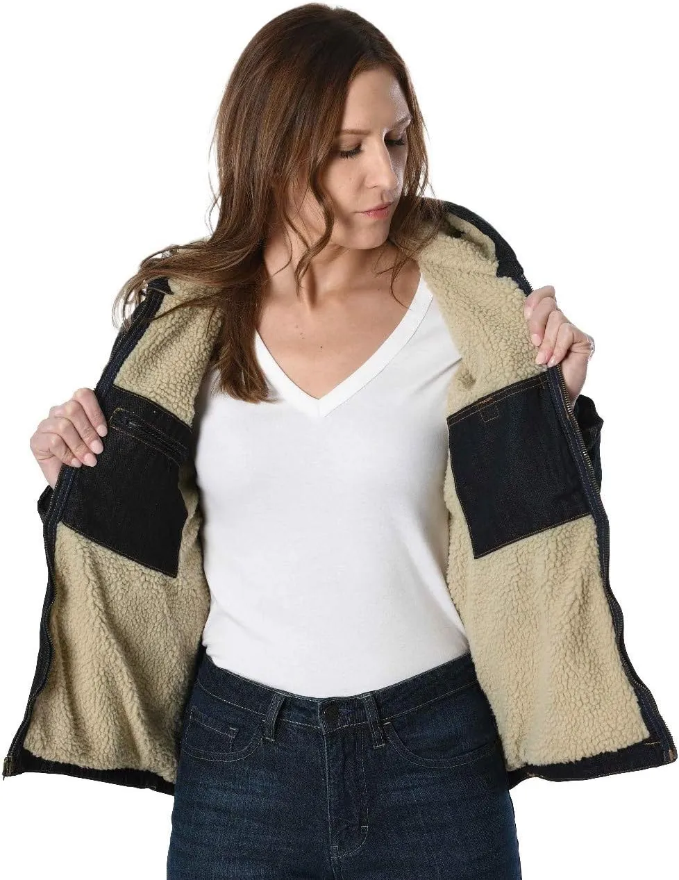 IG Insulated Gear Womens Sherpa Lined Washed Duck Hooded Jackets