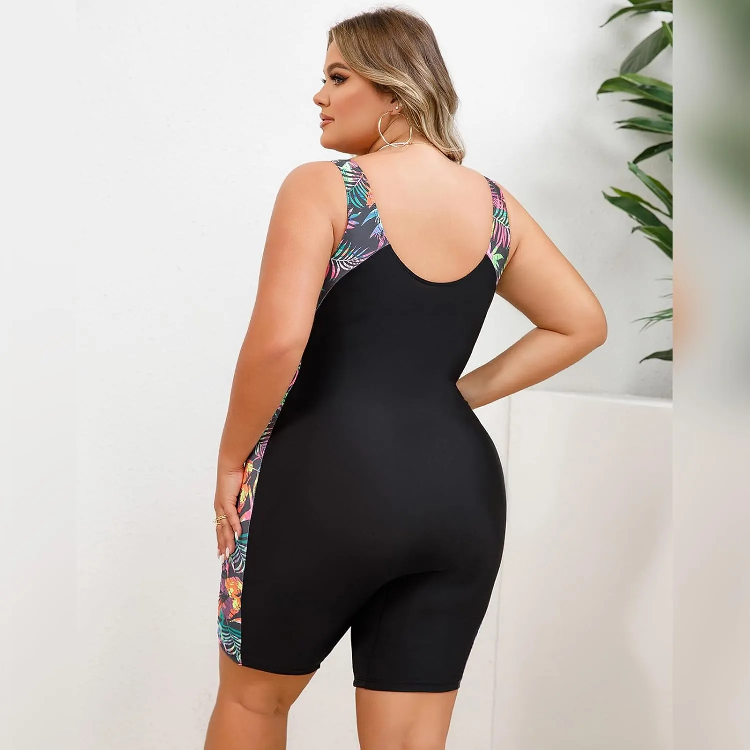 IKADEX Women Plus Size Rush Guard Zipper Swimwear Modest One-Piece Swimsuit Surfing Bathing Suit