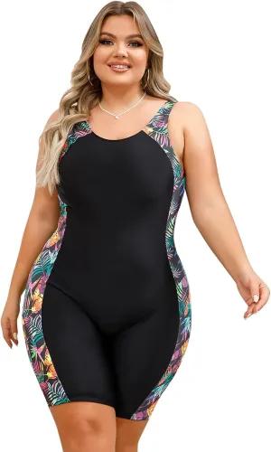 IKADEX Women Plus Size Rush Guard Zipper Swimwear Modest One-Piece Swimsuit Surfing Bathing Suit