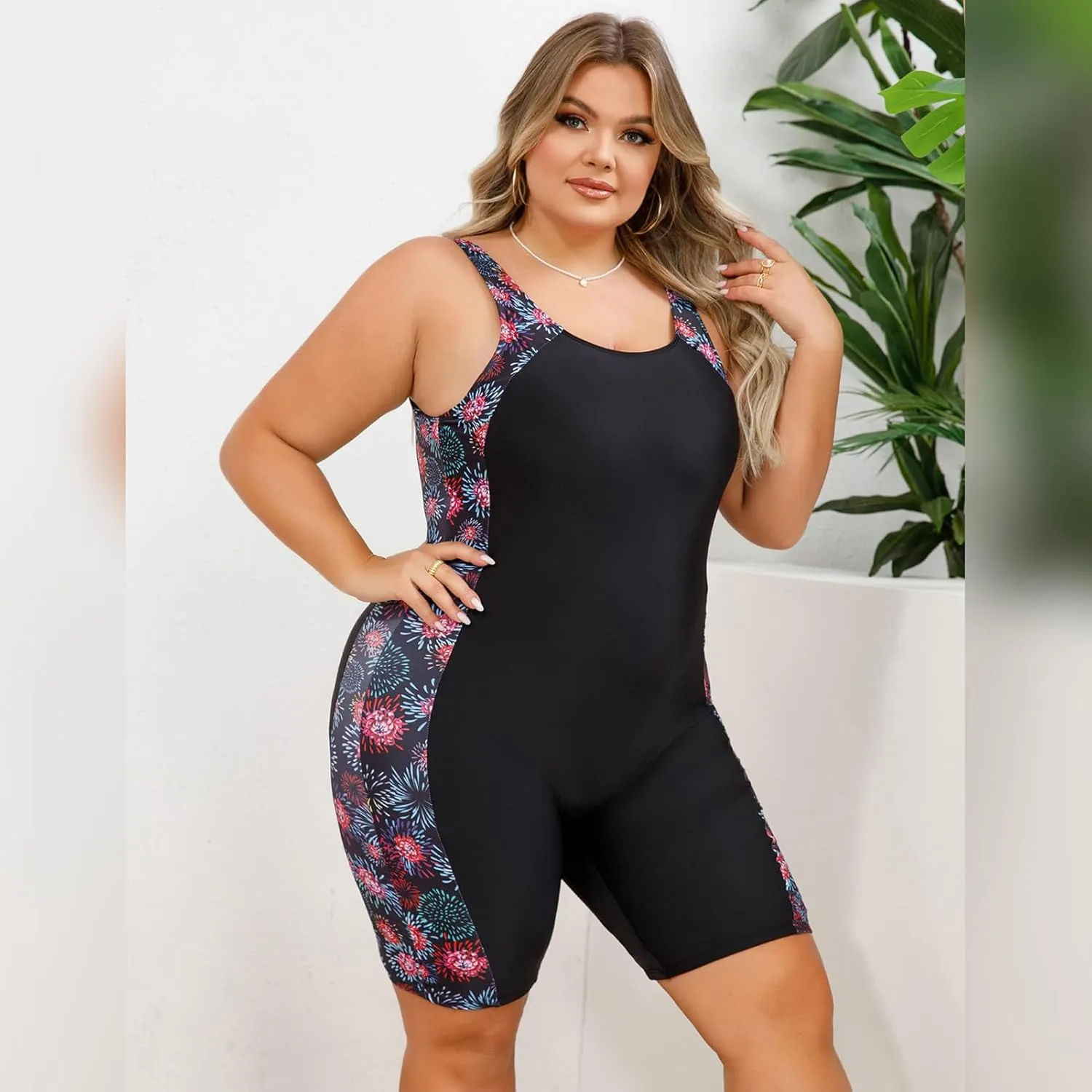 IKADEX Women Plus Size Rush Guard Zipper Swimwear Modest One-Piece Swimsuit Surfing Bathing Suit