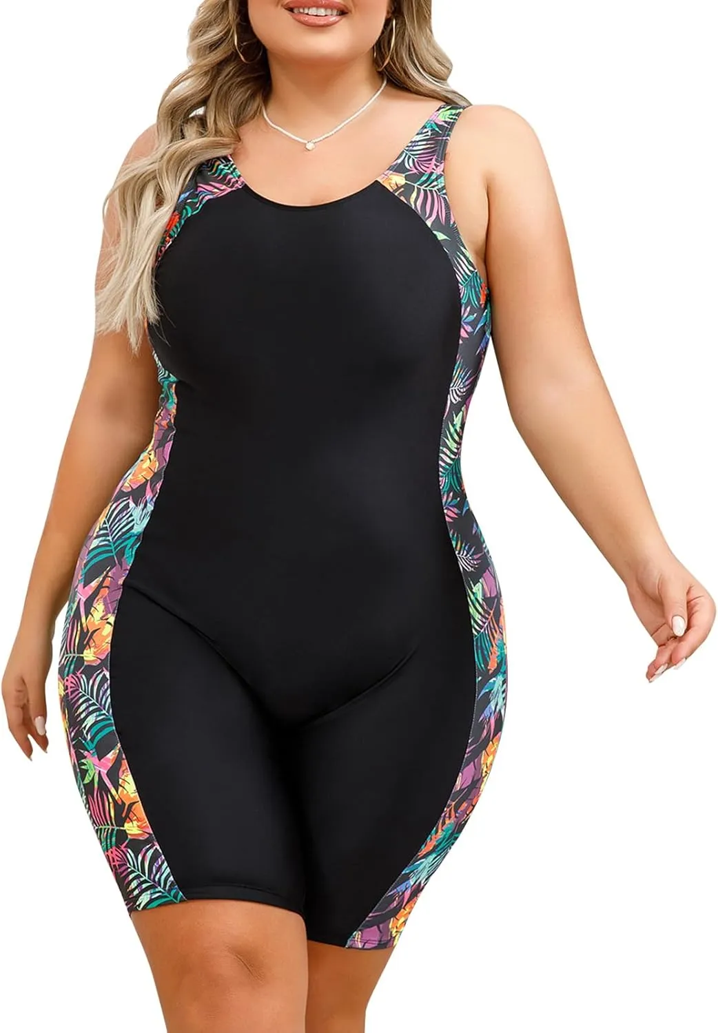 IKADEX Women Plus Size Rush Guard Zipper Swimwear Modest One-Piece Swimsuit Surfing Bathing Suit